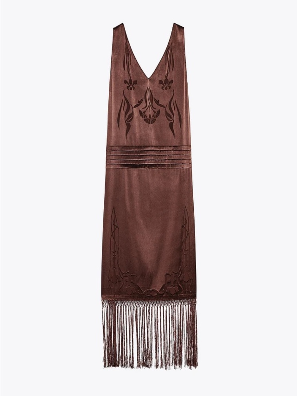 Zara satin fringe dress